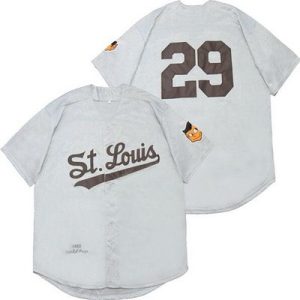 St Louis Browns #29 Satchel Paige Gray 1953 Throwback Jersey