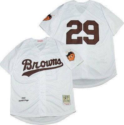 St Louis Browns #29 Satchel Paige White 1953 Throwback Jersey