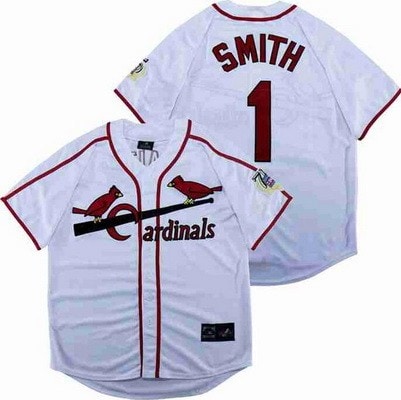 St Louis Cardinals #1 Ozzie Smith White 1944 Throwback Jersey