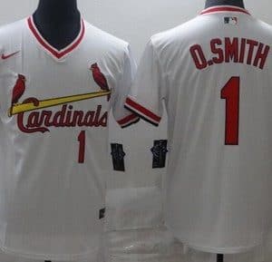 St Louis Cardinals #1 Ozzie Smith White Throwback Cool Base Jersey