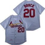 St Louis Cardinals #20 Lou Brock Gray 1967 Throwback Jersey