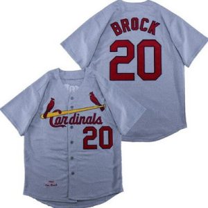 St Louis Cardinals #20 Lou Brock Gray 1967 Throwback Jersey