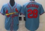 St Louis Cardinals #28 Nolan Arenado Light Blue Cool Base Jersey