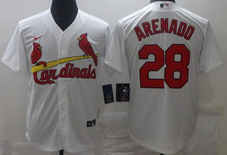 St Louis Cardinals #28 Nolan Arenado White Cool Base Jersey
