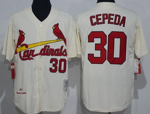 St Louis Cardinals #30 Orlando Cepeda Gream 1967 Throwback Jersey
