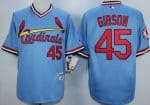 St Louis Cardinals #45 Bob Gibson Blue 1985 Turn Back The Clock Jersey