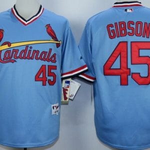 St Louis Cardinals #45 Bob Gibson Blue 1985 Turn Back The Clock Jersey