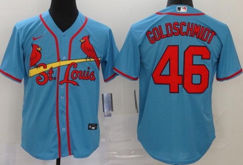St Louis Cardinals #46 Paul Goldschmidt Blue 2020 Cool Base Jersey