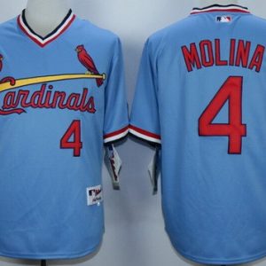 St Louis Cardinals #4 Yadier Molina Blue 1985 Turn Back The Clock Jersey