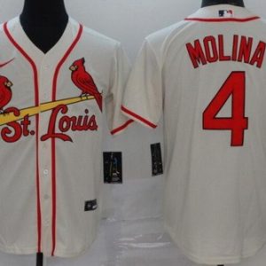 St Louis Cardinals #4 Yadier Molina Cream 2020 Cool Base Jersey