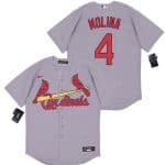 St Louis Cardinals #4 Yadier Molina Gray 2020 Cool Base Jersey
