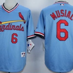 St Louis Cardinals #6 Stan Musial Blue 1985 Turn Back The Clock Jersey