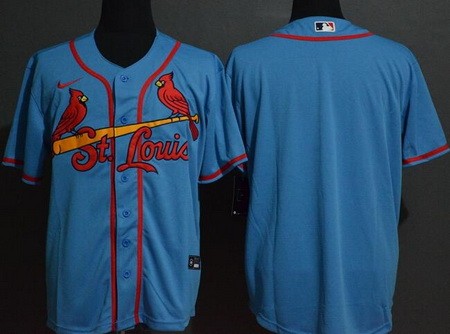 St Louis Cardinals Blank Blue Cool Base Jersey