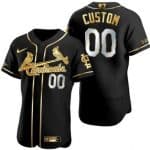 St Louis Cardinals Customized Black Gold Authentic Jersey
