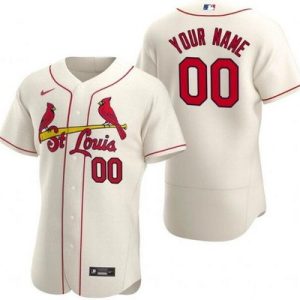 St Louis Cardinals Customized Cream Authentic Jersey
