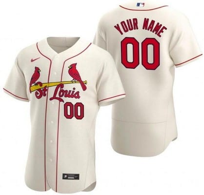 St Louis Cardinals Customized Cream Authentic Jersey