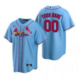 St Louis Cardinals Customized Light Blue Alternate 2020 Cool Base Jersey