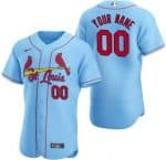 St Louis Cardinals Customized Light Blue Authentic Jersey