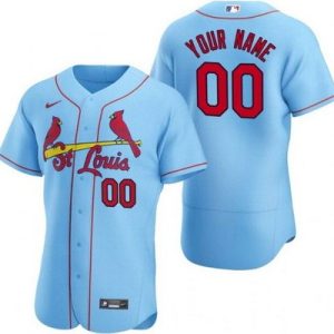 St Louis Cardinals Customized Light Blue Authentic Jersey