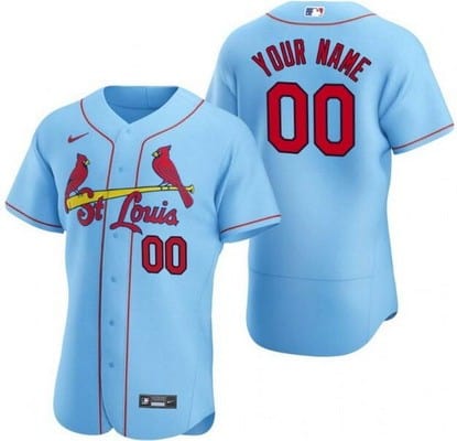 St Louis Cardinals Customized Light Blue Authentic Jersey