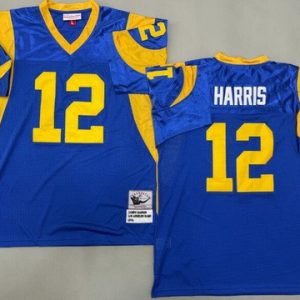 St Louis Rams #12 James Harris Blue Throwback Jersey