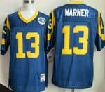 St Louis Rams #13 Kurt Warner Blue Throwback Jersey