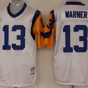 St Louis Rams #13 Kurt Warner White Throwback Jersey