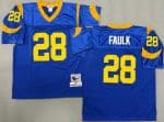 St Louis Rams #28 Marshall Faulk Blue 1999 Throwback Jersey