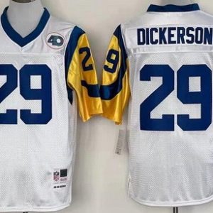 St Louis Rams #29 Eric Dickerson White Throwback Jersey