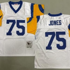 St Louis Rams #75 Deacon Jones White Throwback Jersey
