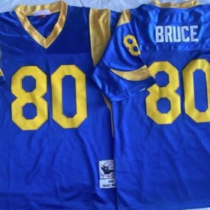 St Louis Rams #80 Isaac Bruce Blue 1999 Throwback Jersey