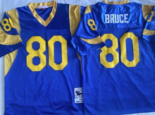 St Louis Rams #80 Isaac Bruce Blue 1999 Throwback Jersey