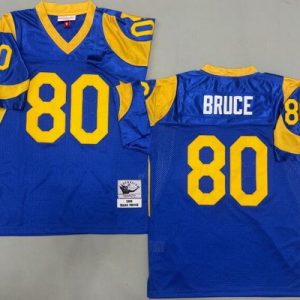 St Louis Rams #80 Isaac Bruce Blue 1999 Throwback Jersey