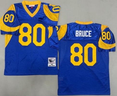 St Louis Rams #80 Isaac Bruce Blue 1999 Throwback Jersey