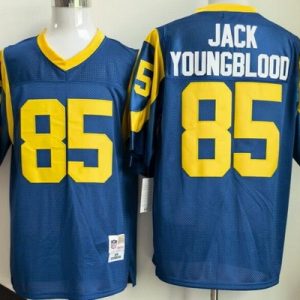 St Louis Rams #85 Jack Youngblood Blue Throwback Jersey