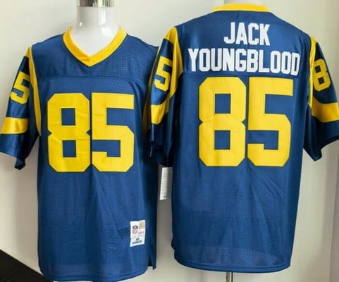 St Louis Rams #85 Jack Youngblood Blue Throwback Jersey