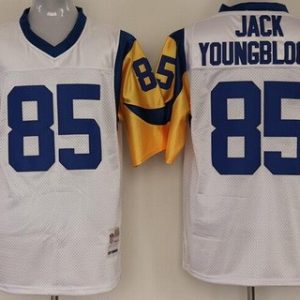 St Louis Rams #85 Jack Youngblood White Throwback Jersey