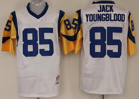 St Louis Rams #85 Jack Youngblood White Throwback Jersey