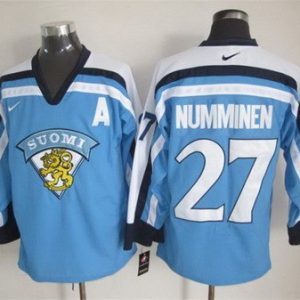 Suomi #27 Teppo Numminen Light Blue Jersey
