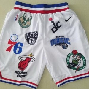 Supreme White NBA Team Logos Swingman Shorts