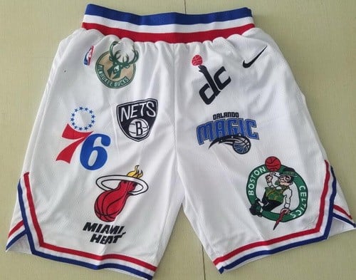Supreme White NBA Team Logos Swingman Shorts