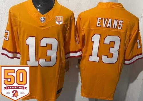 Tampa Bay Buccaneers #13 Mike Evans Limited Orange Throwback 50th Seasons FUSE Vapor Jersey