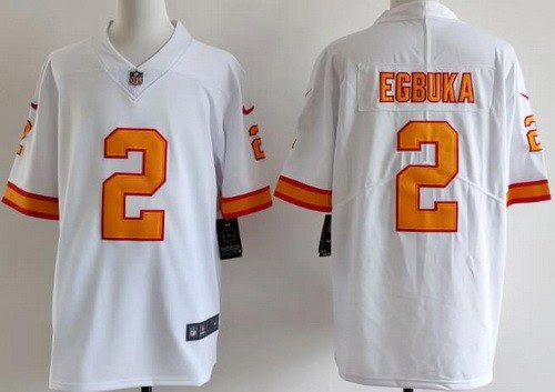 Tampa Bay Buccaneers #2 Emeka Egbuka Limited White Throwback Vapor Jersey