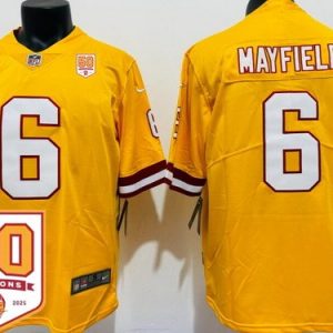 Tampa Bay Buccaneers #6 Baker Mayfield Limited Orange Throwback 50th Seasons Vapor Jersey