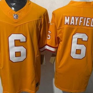 Tampa Bay Buccaneers #6 Baker Mayfield Limited Orange Throwback USE Vapor Jersey