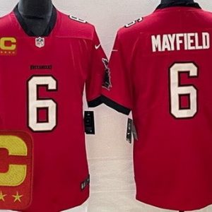 Tampa Bay Buccaneers #6 Baker Mayfield Limited Red C Patch Vapor Jersey