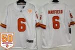 Tampa Bay Buccaneers #6 Baker Mayfield Limited White Throwback 50th Seasons Vapor Jersey