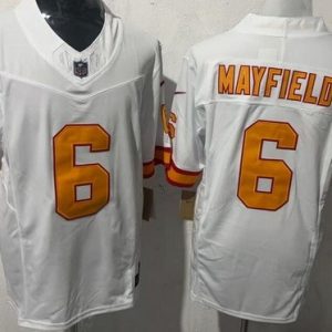 Tampa Bay Buccaneers #6 Baker Mayfield Limited White Throwback FUSE Vapor Jersey