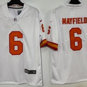 Tampa Bay Buccaneers #6 Baker Mayfield Limited White Throwback Vapor Jersey