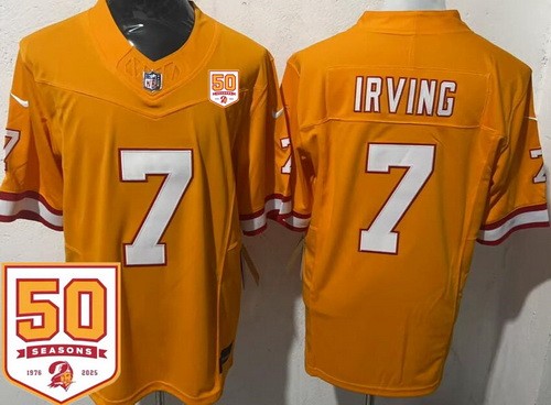 Tampa Bay Buccaneers #7 Bucky Irving Limited Orange Throwback 50th Seasons FUSE Vapor Jersey